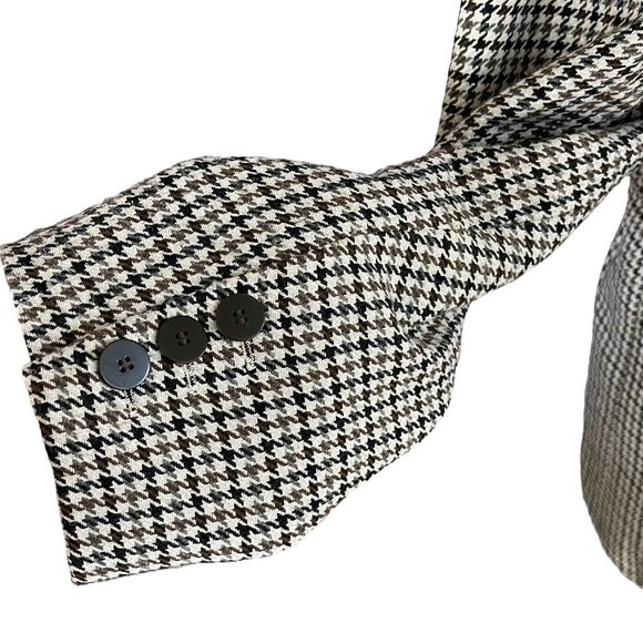 Joie Large Double Breasted Blazer Jacket Houndstooth Button-Up Pockets Lined - Picture 7 of 9